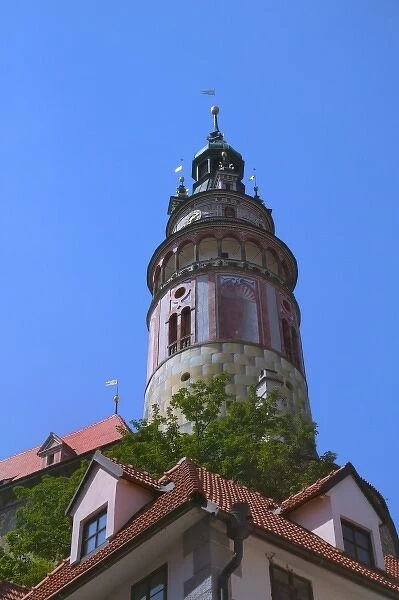 Round tower of Cesky Krumlov Chateau, Czech Republic