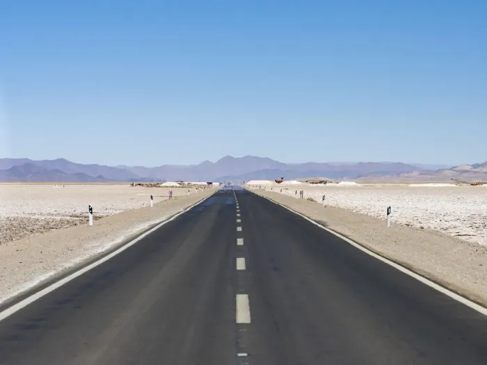 Framed Print : Routa 52 is crossing the Salar towards Chile