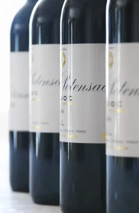 Framed Print : A row of bottles lined up on a table for tasting Chateau Potensac Cru Bourgeois Ordonnac Framed Print : A row of bottles lined up on a table for tasting Chateau Potensac Cru Bourgeois Ordonnac