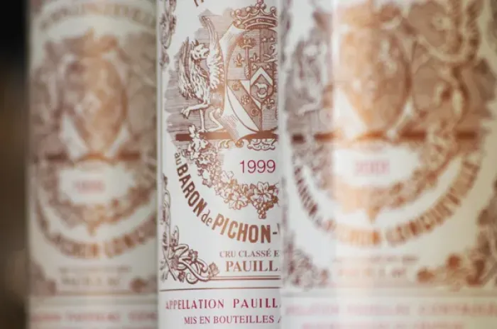 Framed Print : A row of bottles standing in line - Chateau Baron Pichon Longueville, Pauillac, Medoc Framed Print : A row of bottles standing in line - Chateau Baron Pichon Longueville, Pauillac, Medoc