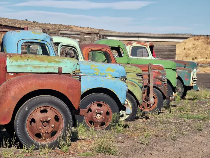 Framed Print : Row of old trucks in a field in the Palouse Framed Print : Row of old trucks in a field in the Palouse