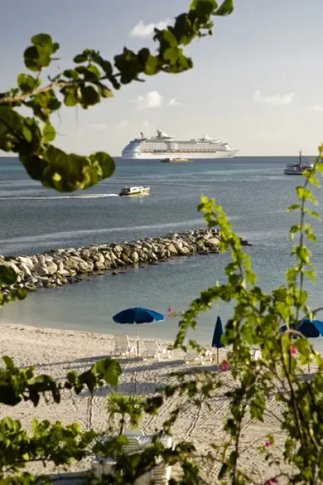 Framed Print : Royal Caribbean cruise ship leaving port-view of Great Bay, Philipsburg, St. Maarten Framed Print : Royal Caribbean cruise ship leaving port-view of Great Bay, Philipsburg, St. Maarten
