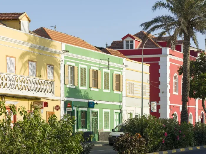 Framed Print : Rua de Praia or Avenida da Republica with old townhouses of trading companies (armazens)