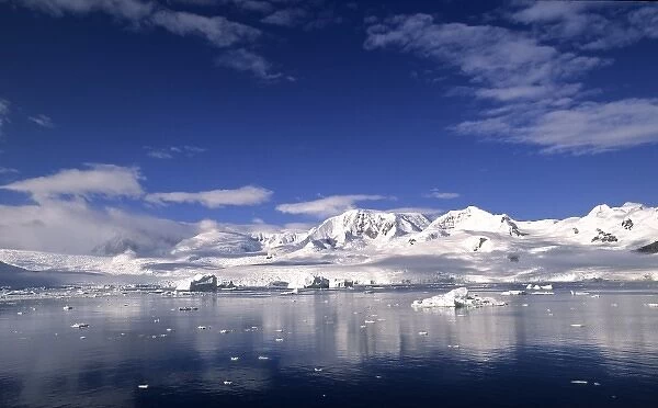 Rugged mountains bordering Gerlache Strait Antarctica
