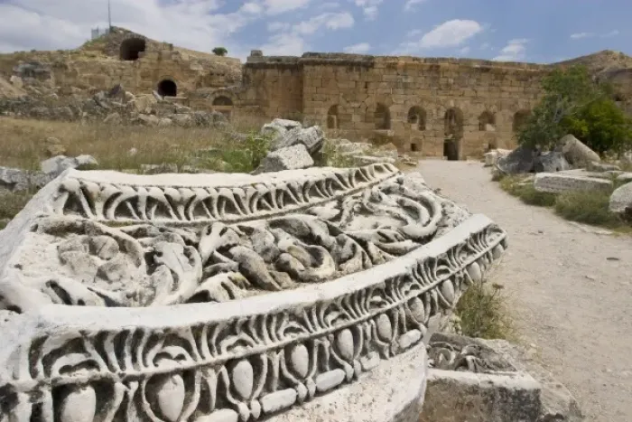 Framed Print : Ruins of the ancient Hierapolis, Pamukkale, Turkey Framed Print : Ruins of the ancient Hierapolis, Pamukkale, Turkey