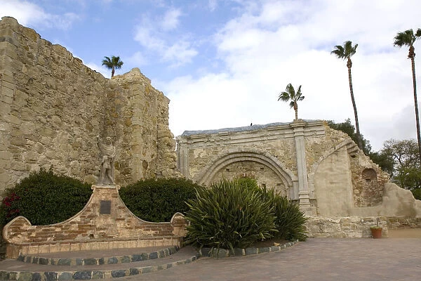 Ruins of the Great Stone Church at Mission San Juan Capistrano, California, USA