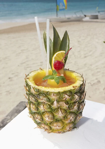 Rum Punch in pineapple