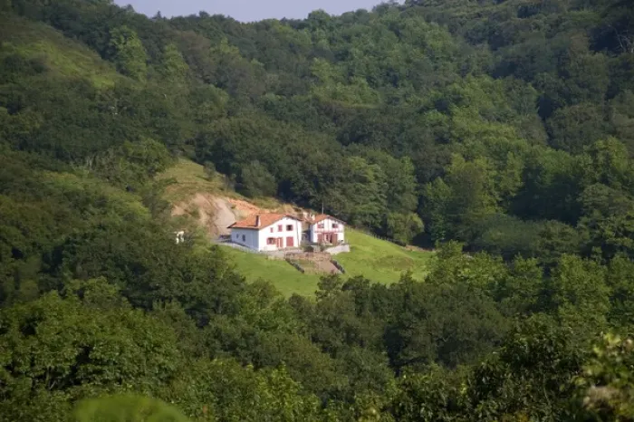 Framed Print : Rural farmhouse in the Pyrenees-Atlantiques department of French Basque Country Framed Print : Rural farmhouse in the Pyrenees-Atlantiques department of French Basque Country