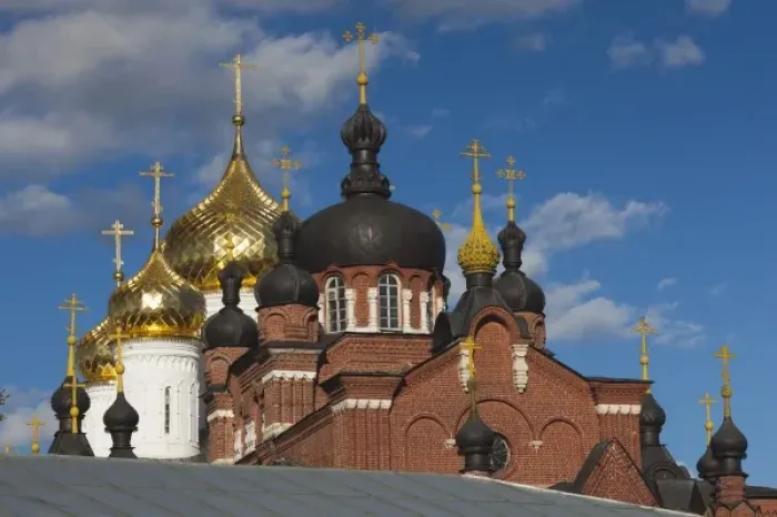 Framed Print : Russia, Kostroma Oblast, Golden Ring, Kostroma, Monastery of the Epiphany, domes