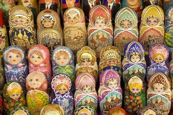 Russia. Moscow. Arbatskaya. Stary Arbat. Matryoshka dolls
