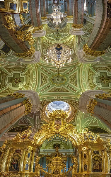 Russia, Moscow. Ceiling of Peter and Paul Cathedral, Moscow, Russia
