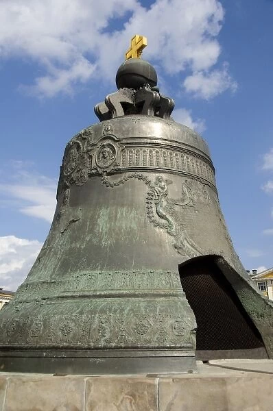 Russia, Moscow, The Kremlin. 200 ton Czar Bell, c. 1735. The bell cracked in the