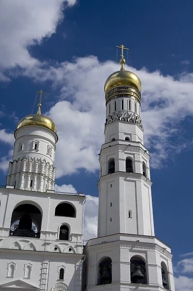 Russia, Moscow, The Kremlin. The Assumption Belfry, 16th century & the Ivan the Great Bell Tower