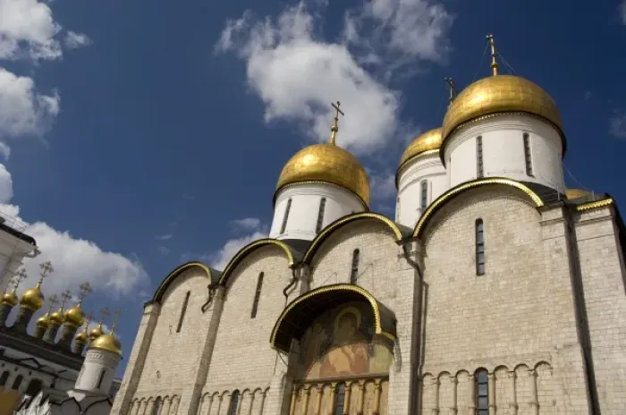 Framed Print : Russia, Moscow, The Kremlin. Cathedral of the Assumption (aka Uspensky sobor) founded in 1326