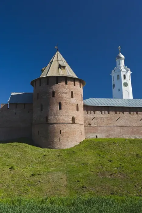Framed Print : Russia, Novgorod Oblast, Veliky Novgorod, outer walls of the Novgorod Kremlin Framed Print : Russia, Novgorod Oblast, Veliky Novgorod, outer walls of the Novgorod Kremlin