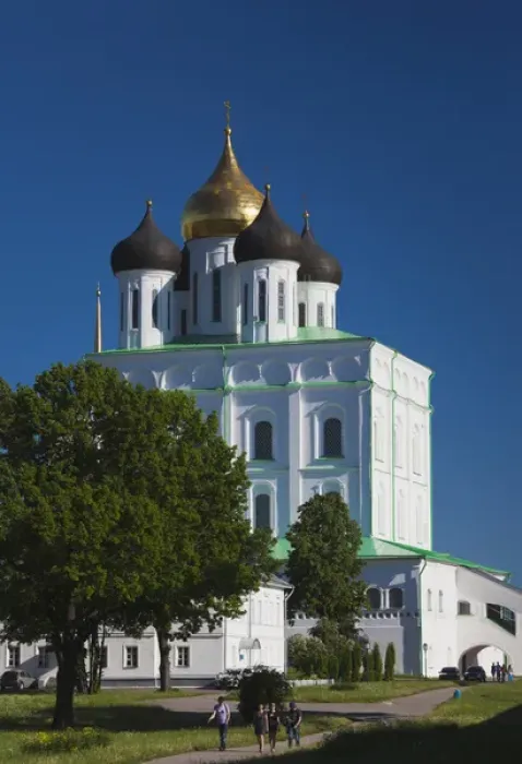 Framed Print : Russia, Pskovskaya Oblast, Pskov, Pskov Kremlin and Trinity Cathedral