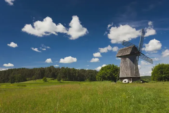 Framed Print : Russia, Pskovskaya Oblast, Pushkinskie Gory, windmill at Mikhailovskoye, the Alexander