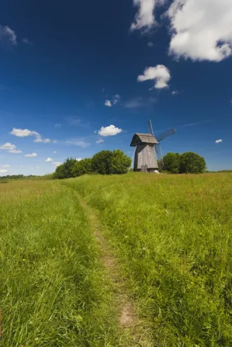Framed Print : Russia, Pskovskaya Oblast, Pushkinskie Gory, windmill at Mikhailovskoye, the Alexander