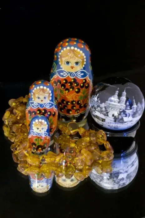 Framed Print : Russia, Russian handicrafts. Unique round painted lacquer box, amber & matryoshka dolls Framed Print : Russia, Russian handicrafts. Unique round painted lacquer box, amber & matryoshka dolls