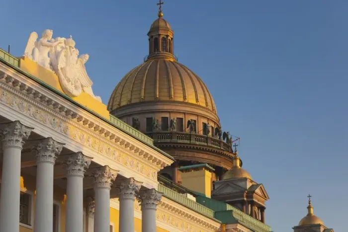 Framed Print : Russia, Saint Petersburg, Center, Saint Isaac Cathedral along Admiraltevsky Prospekt