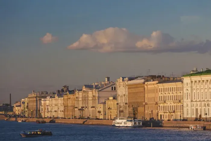 Framed Print : Russia, Saint Petersburg, Center, buildings on the Neva River, dusk Framed Print : Russia, Saint Petersburg, Center, buildings on the Neva River, dusk