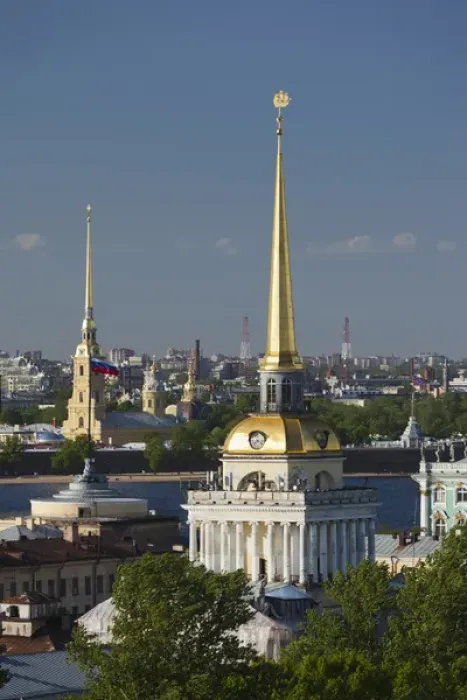 Framed Print : Russia, Saint Petersburg, Center, elevated view of Peter and Paul Cathedral, Admiralty Framed Print : Russia, Saint Petersburg, Center, elevated view of Peter and Paul Cathedral, Admiralty