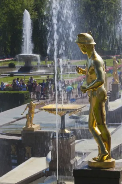 Framed Print : Russia, Saint Petersburg, Peterhof, Grand Cascade fountains Framed Print : Russia, Saint Petersburg, Peterhof, Grand Cascade fountains