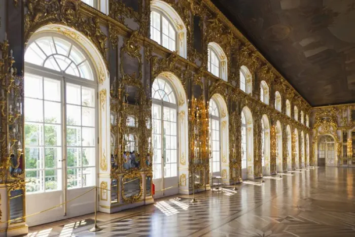 Framed Print : Russia, Saint Petersburg, Pushkin-Tsarskoye Selo, Catherine Palace, detail of