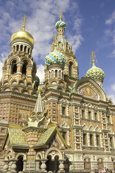 Russia. St. Petersburg. Domes of the Church on Spilled Blood