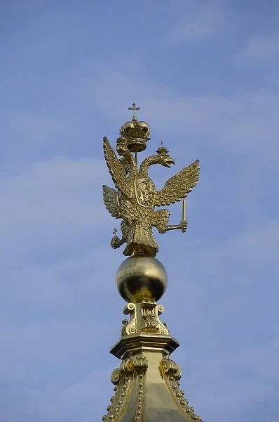 Russia, St. Petersburg, Peterhof Palace (aka Petrodvorets), double-headed eagle. (RF)