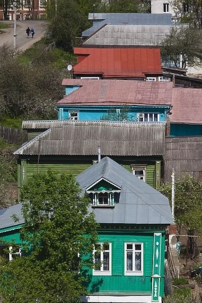 Russia, Vladimir Oblast, Golden Ring, Bogolyubovo, elevated town view