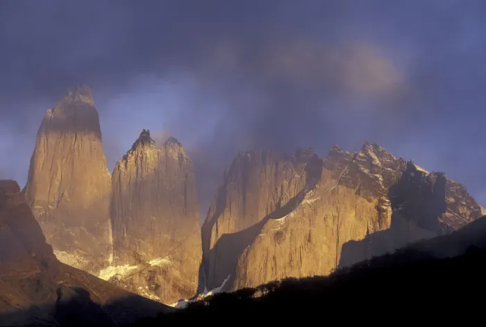 Framed Print : SA, Chile, Torres del Paine National Park. Torres del Paine in morning light