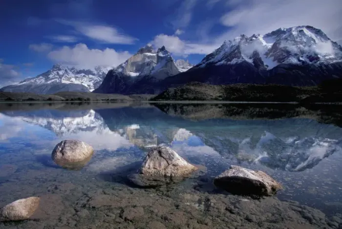 Framed Print : SA, Chile, Torres Del Paine NP Cuernos Del Paine and Lago Nordenskjold