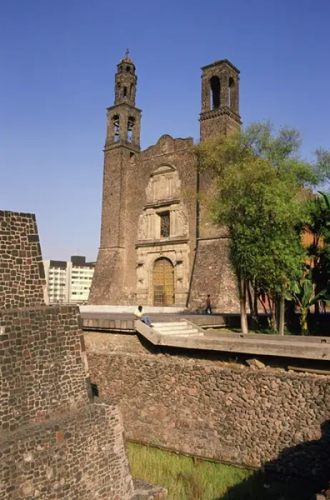 Framed Print : SA, Mexico, Mexico City. Restored Church of Tlateloloco 1536, at the Plaza of Three Framed Print : SA, Mexico, Mexico City. Restored Church of Tlateloloco 1536, at the Plaza of Three