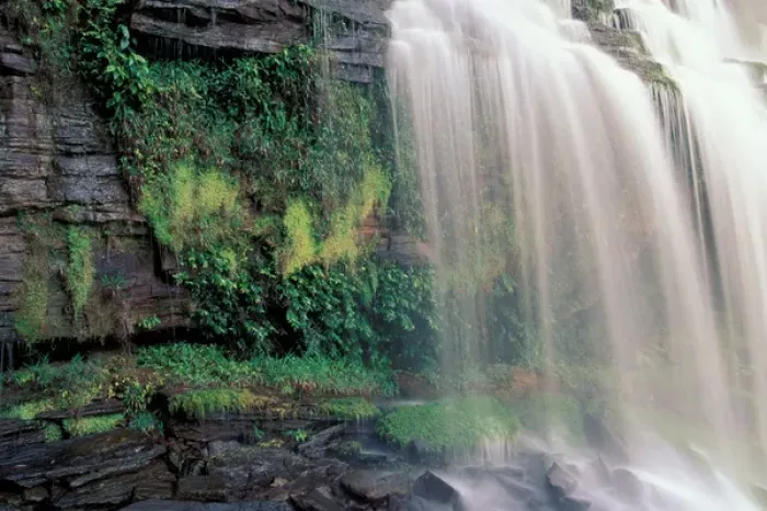 Framed Print : SA, Venezuela, Canaima National Park, Hacha Falls Framed Print : SA, Venezuela, Canaima National Park, Hacha Falls