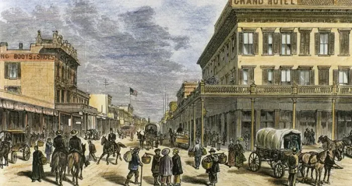 Framed Print : Sacramento in 1878. United States. Engraving Framed Print : Sacramento in 1878. United States. Engraving