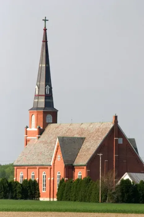 Framed Print : Sacred Heart Catholic church in New Bavaria, Ohio. sacred heart catholic church