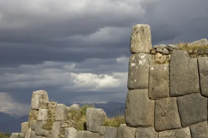Framed Print : Sacsayhuaman, Inca ruins of military and religious significance. Walls are made Framed Print : Sacsayhuaman, Inca ruins of military and religious significance. Walls are made