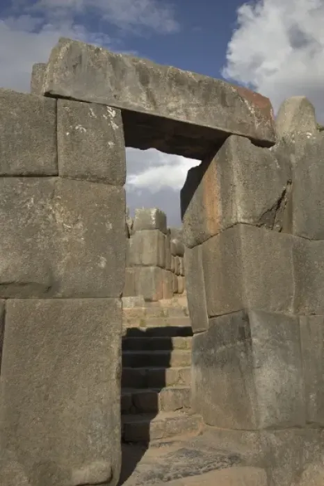 Framed Print : Sacsayhuaman, Inca ruins of military and religious significance. Walls are made of Framed Print : Sacsayhuaman, Inca ruins of military and religious significance. Walls are made of