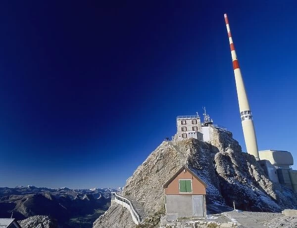 Saentis peak with radio tower, Appenzell, Switzerland