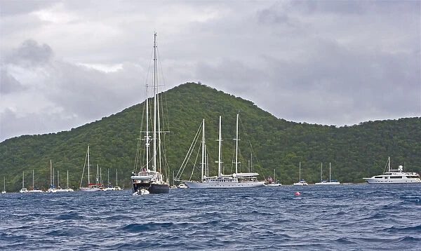 Sail boating at Norman Island, British Virgin Islands