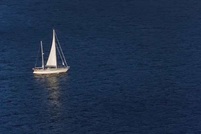 Framed Print : Sailboat in the Adriatic Sea near Dubrovnik, Croatia
