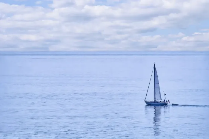 Framed Print : Sailboat on Nahant Bay, Massachusetts