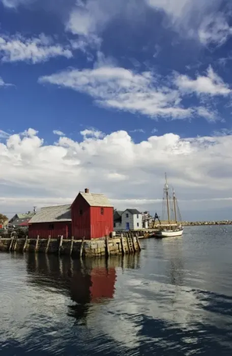 Framed Print : Sailboat at Rockport harbor, Rockport, Massachusetts