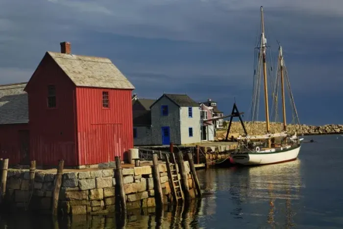 Framed Print : Sailboat at Rockport harbor, Rockport, Massachusetts Framed Print : Sailboat at Rockport harbor, Rockport, Massachusetts