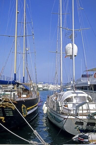 Sailboats docked at Puerto Banus, Spain