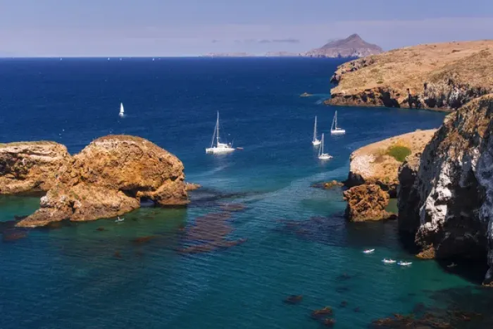 Framed Print : Sailboats at Scorpion Cove, Santa Cruz Island, Channel Islands National Park, California Framed Print : Sailboats at Scorpion Cove, Santa Cruz Island, Channel Islands National Park, California