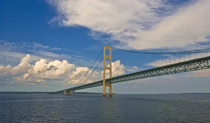 Framed Print : Sailing under the Mackinac Bridge Framed Print : Sailing under the Mackinac Bridge