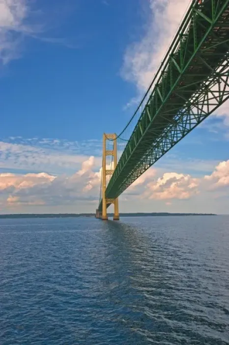 Framed Print : Sailing under the Mackinac Bridge Framed Print : Sailing under the Mackinac Bridge