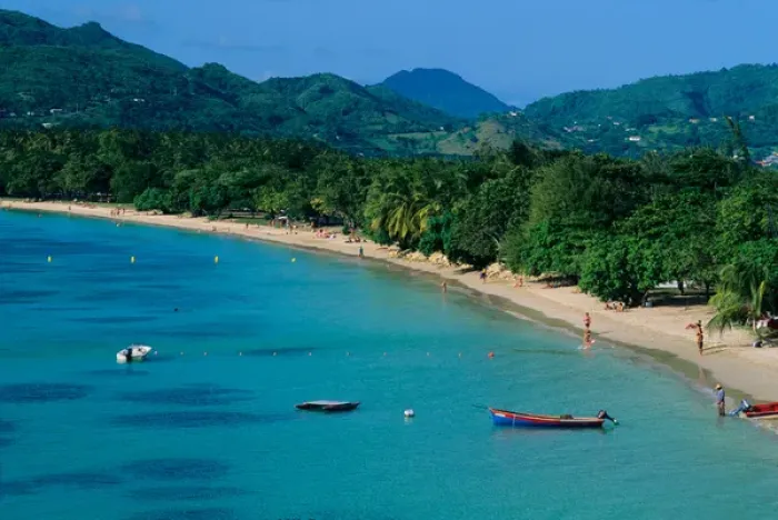 Framed Print : Saint Anne beach on the island of Martinique in the Caribbean Sea